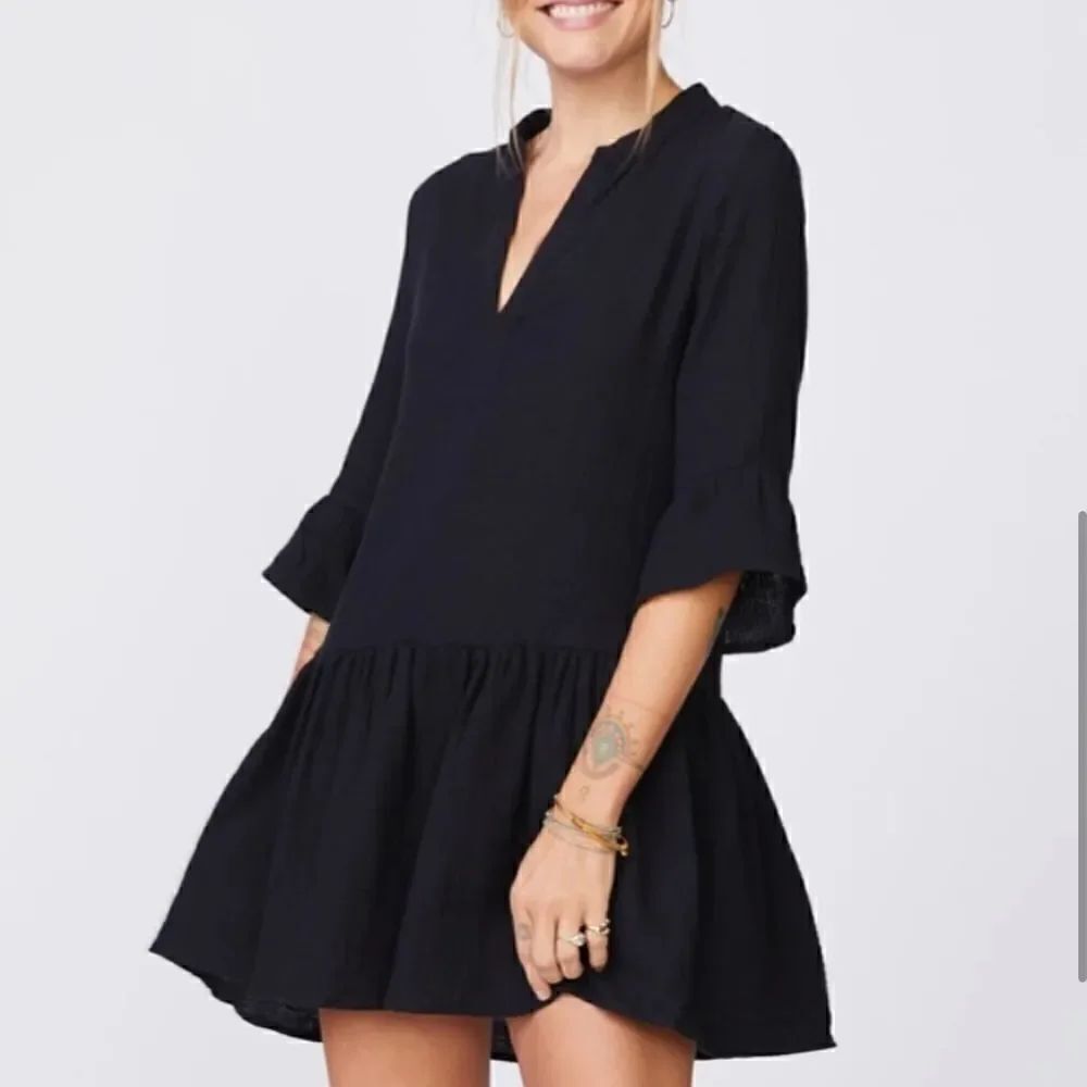 Monrow Black Easy Mini Dress XL